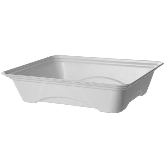 Eco-Products Vanguard 1-Compartment Regalia Sugarcane Fiber Half Pan, 13 x 10 x 3 in (QTY 200), SKU EP-SCTR13101