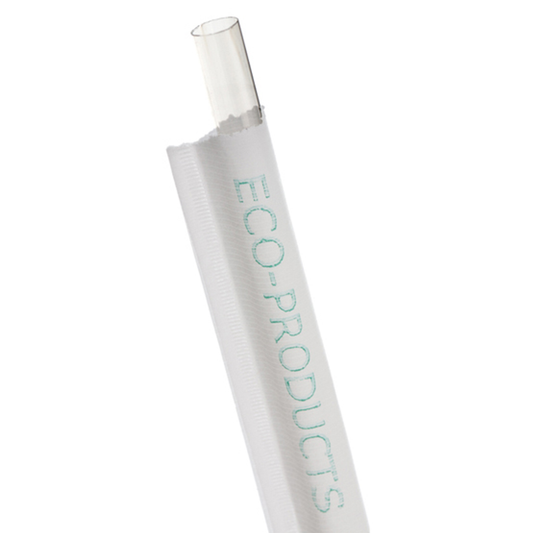 Eco-Products GreenStripe 9.5in Compostable Clear Wrapped Straws (QTY 4800), SKU EP-ST990