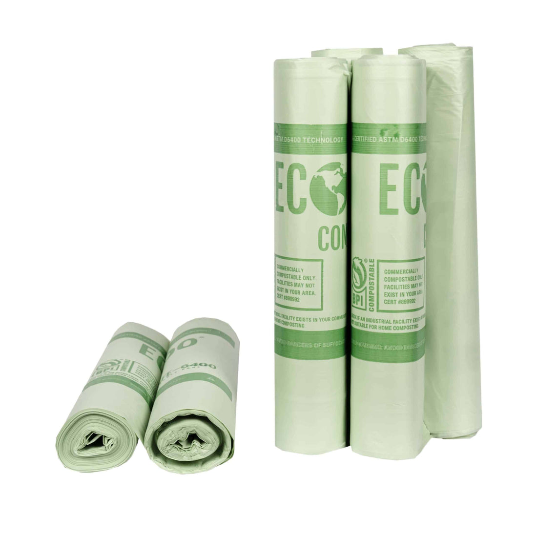 EcoSafe Zero Waste 64 Gallon Compostable Bags 48x60" (QTY 60), SKU HB4860-85