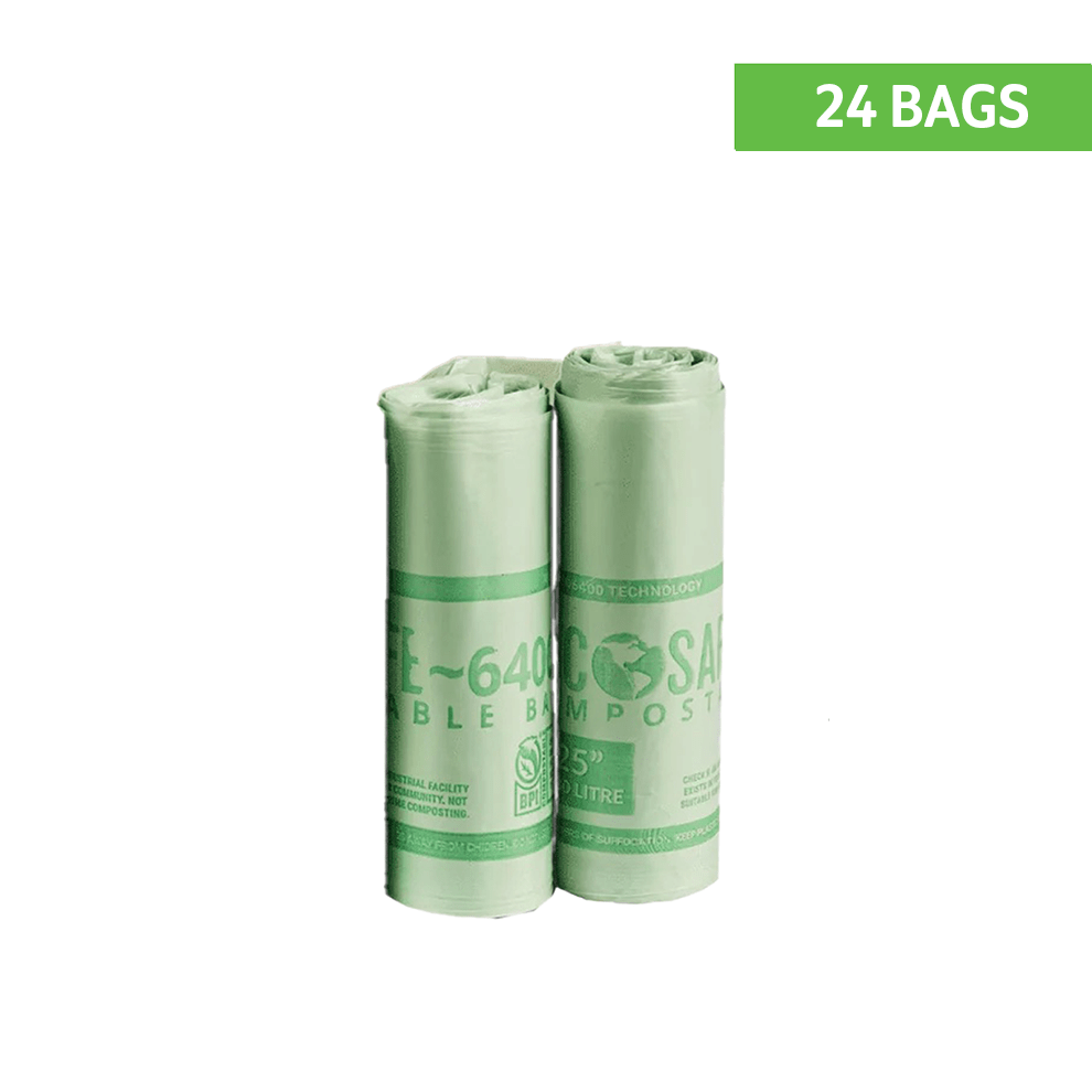 EcoSafe Zero Waste Compostable Bag Liners 8 Gallon 21x25in, SKU HB2125-6