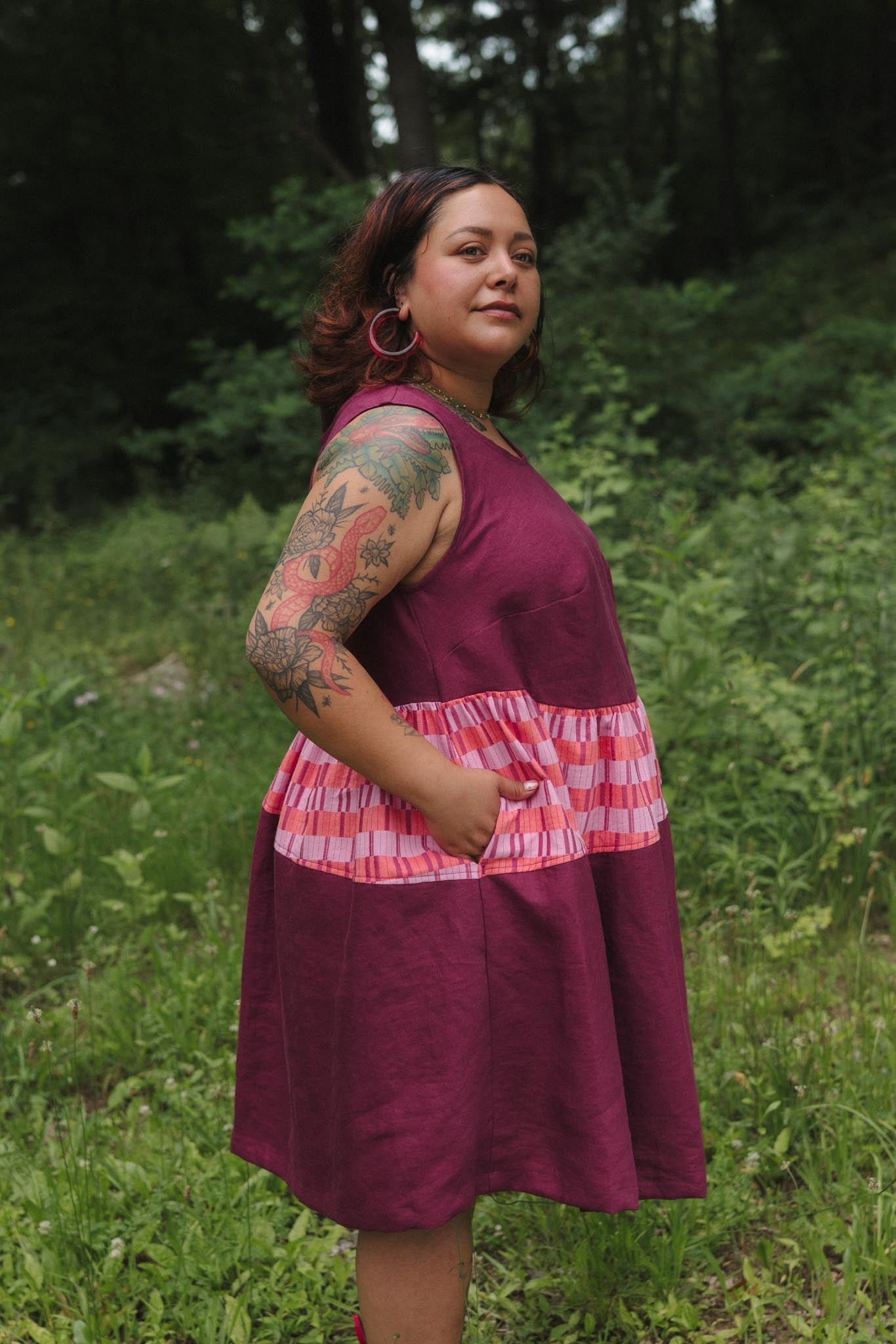 Sassafras Dress (Updated) in Hibiscus