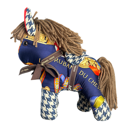 Rubans du Cheval Vintage Silk Scarf Patchwork Pony