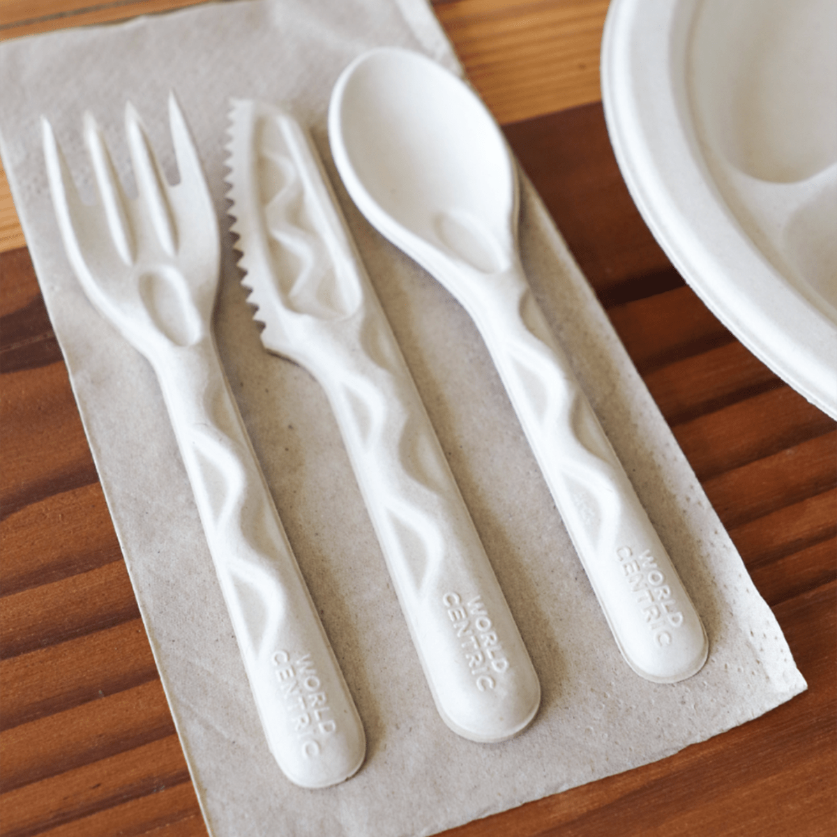 World Centric Compostable Unbleached Fiber Forks, 6 in (QTY 1000), SKU FO-FB-6-LF
