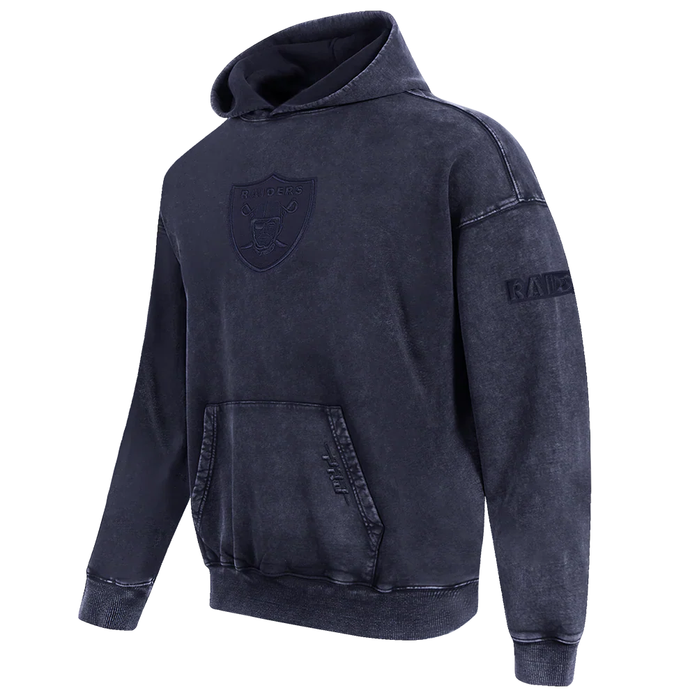 Pro Standard Raiders Washed Enzyme Drop Shoulder Hoodie - Navy