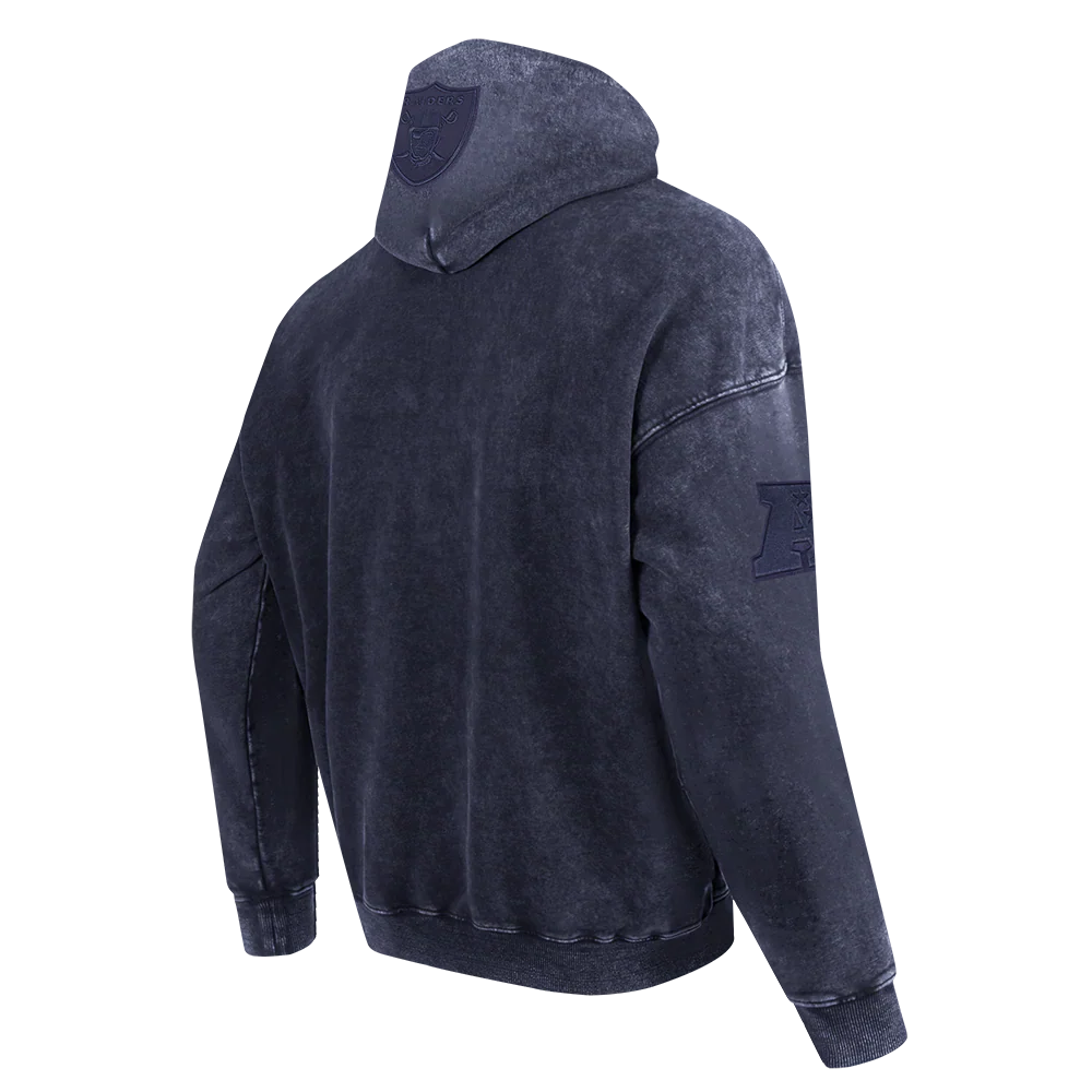 Pro Standard Raiders Washed Enzyme Drop Shoulder Hoodie - Navy