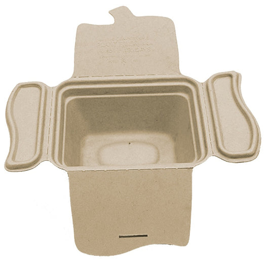 World Centric 24 oz Fiber COMPOST-A-PAK Folding Takeout Containers (QTY 200), SKU FP-SC-1-LFS