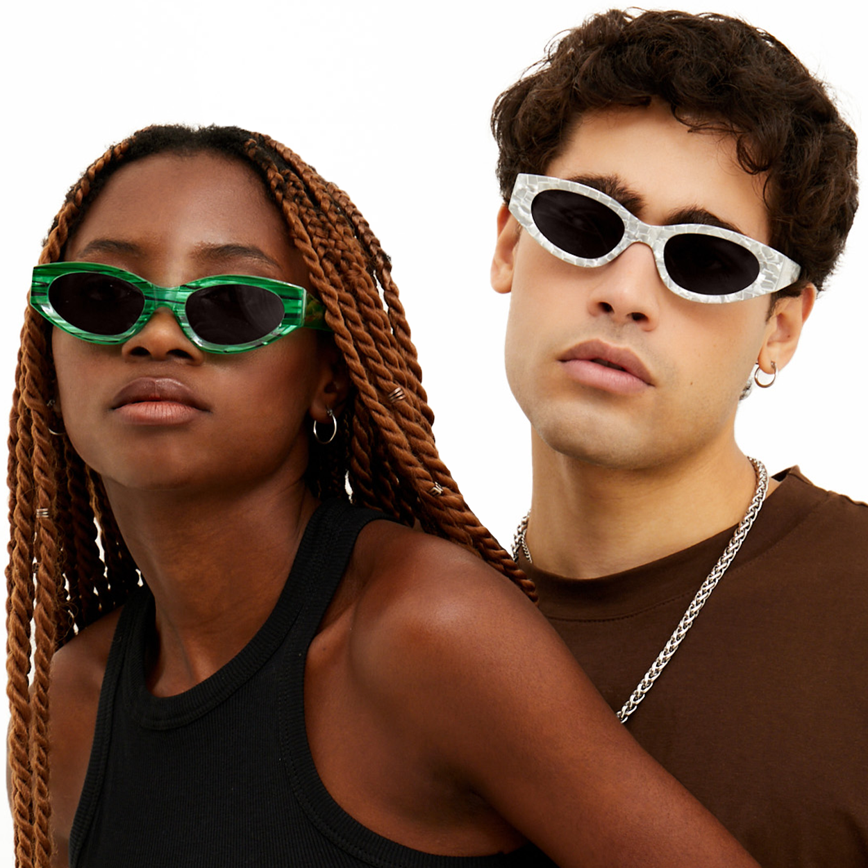 Kat x Money Moves - Silver Cateye Sunglasses
