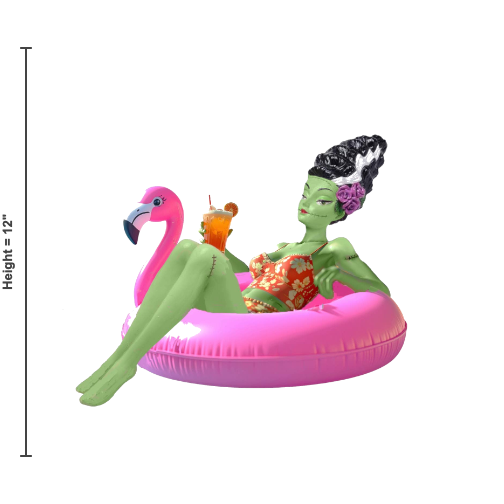 12" Monster Bride in Flamingo Float Summerween Decor