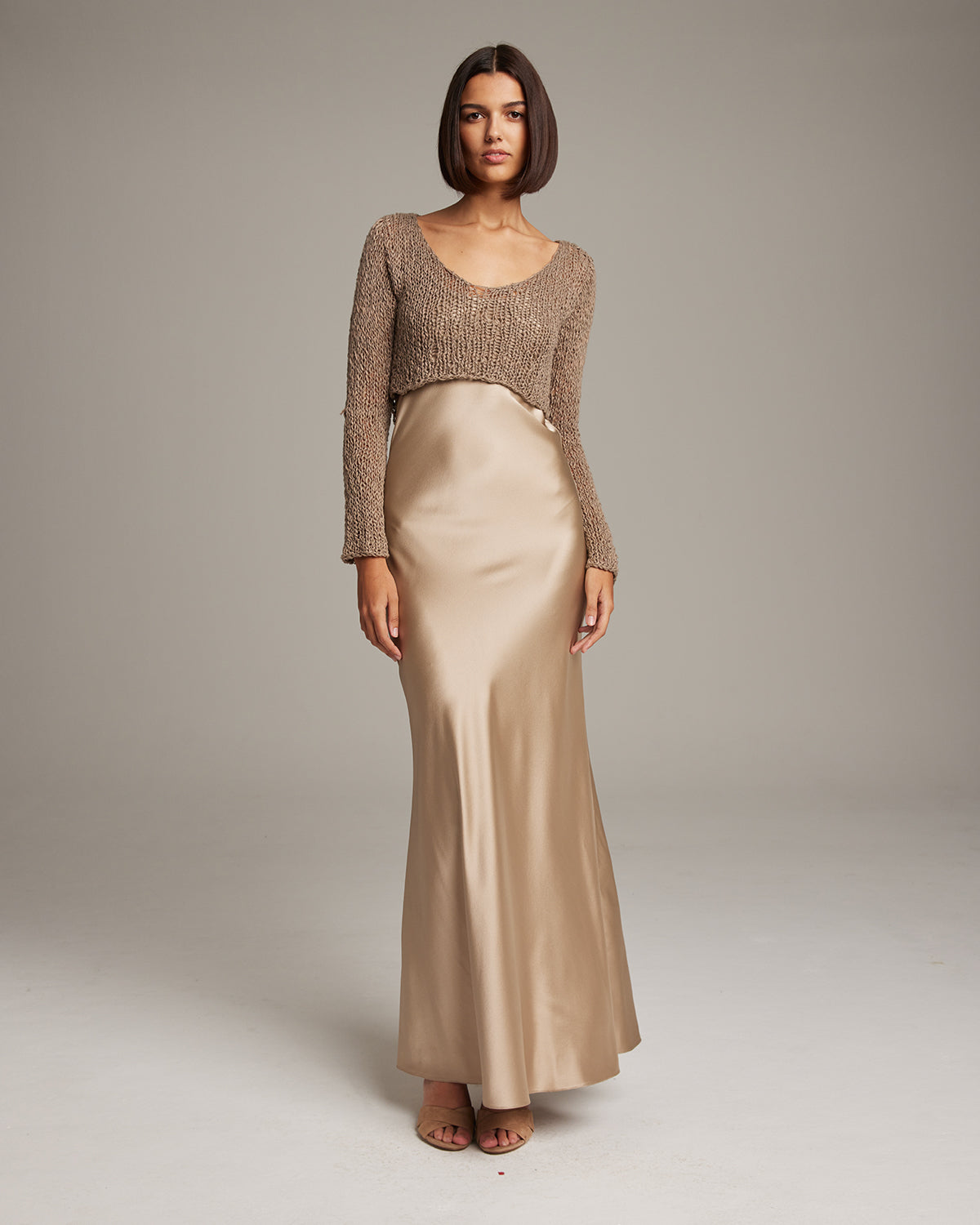 Flammé Loose Knit Cropped Sweater