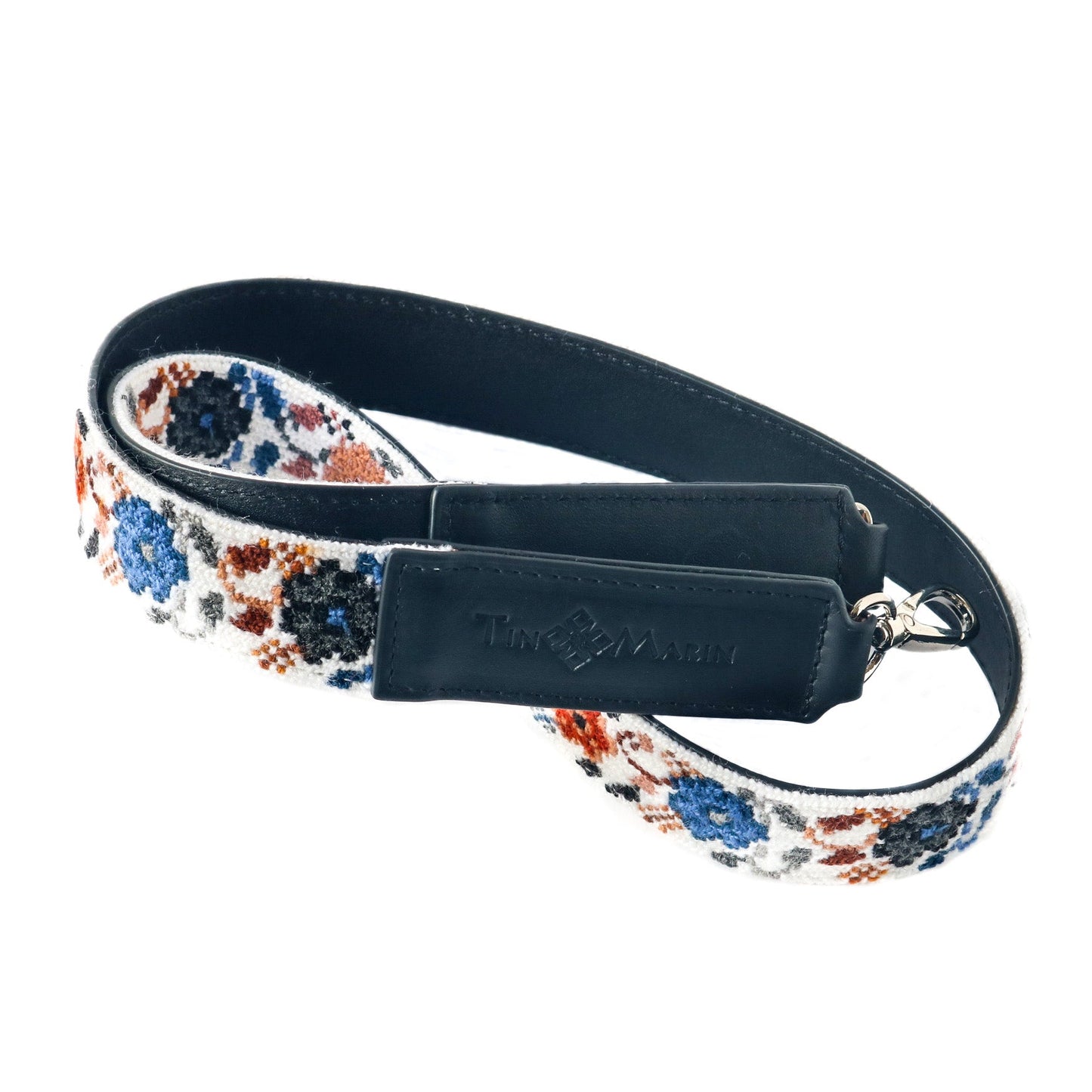 Mai Woven Bag Strap - Flowers with Leather