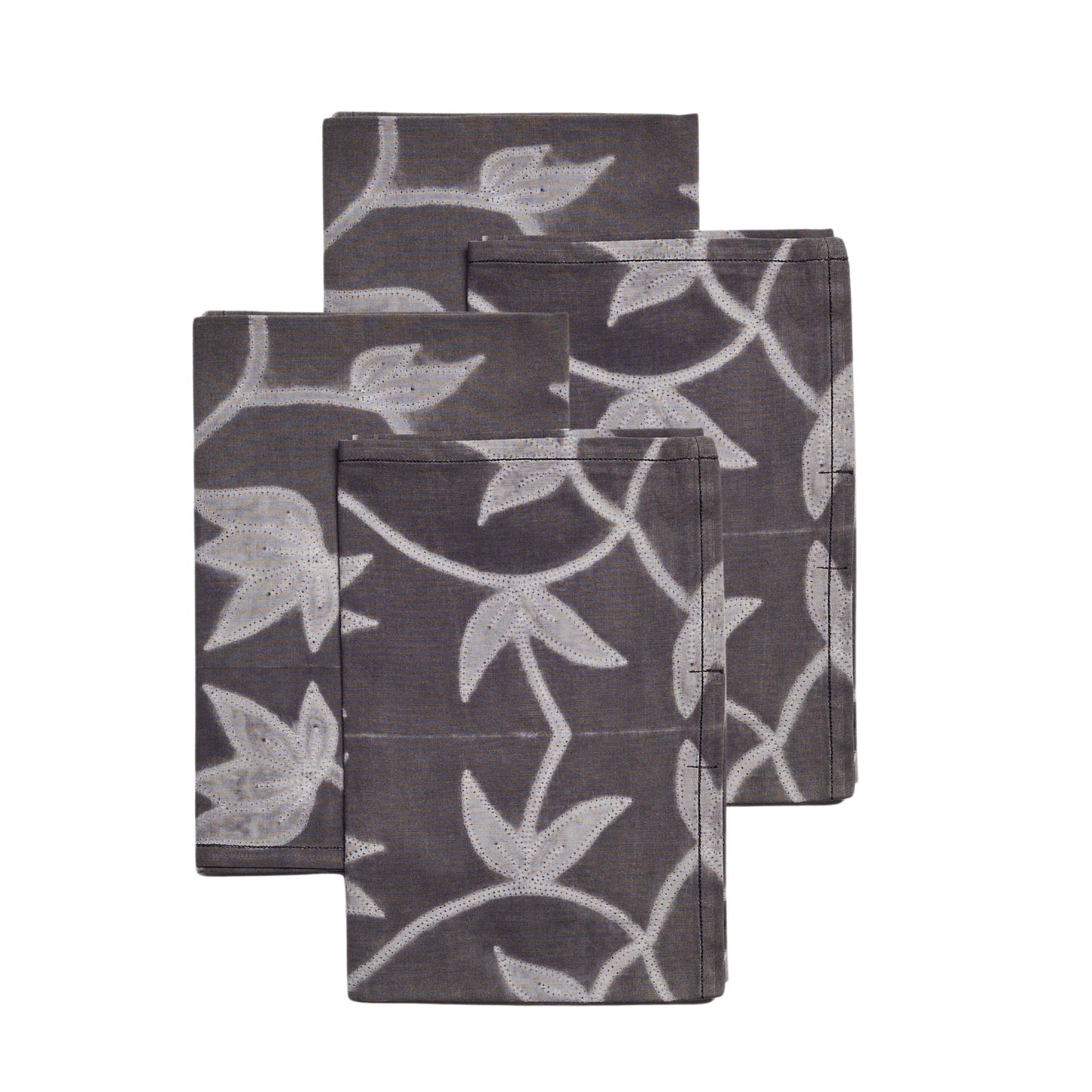 Folio Black Handcrafted Shibori Cotton Table Napkins ( set of 4 )