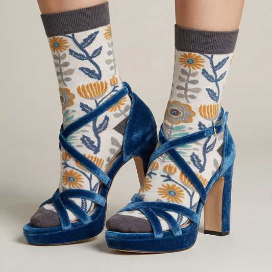 Folk Art Floral Socks in Multicolor | Unisex