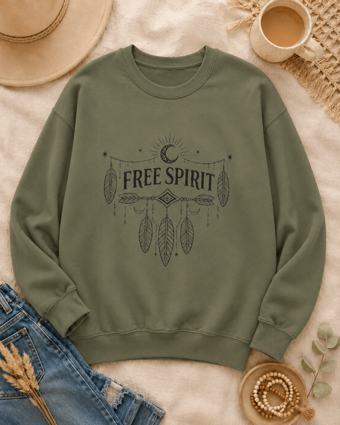 Free Spirit Dreamcatcher Crewneck Sweatshirt