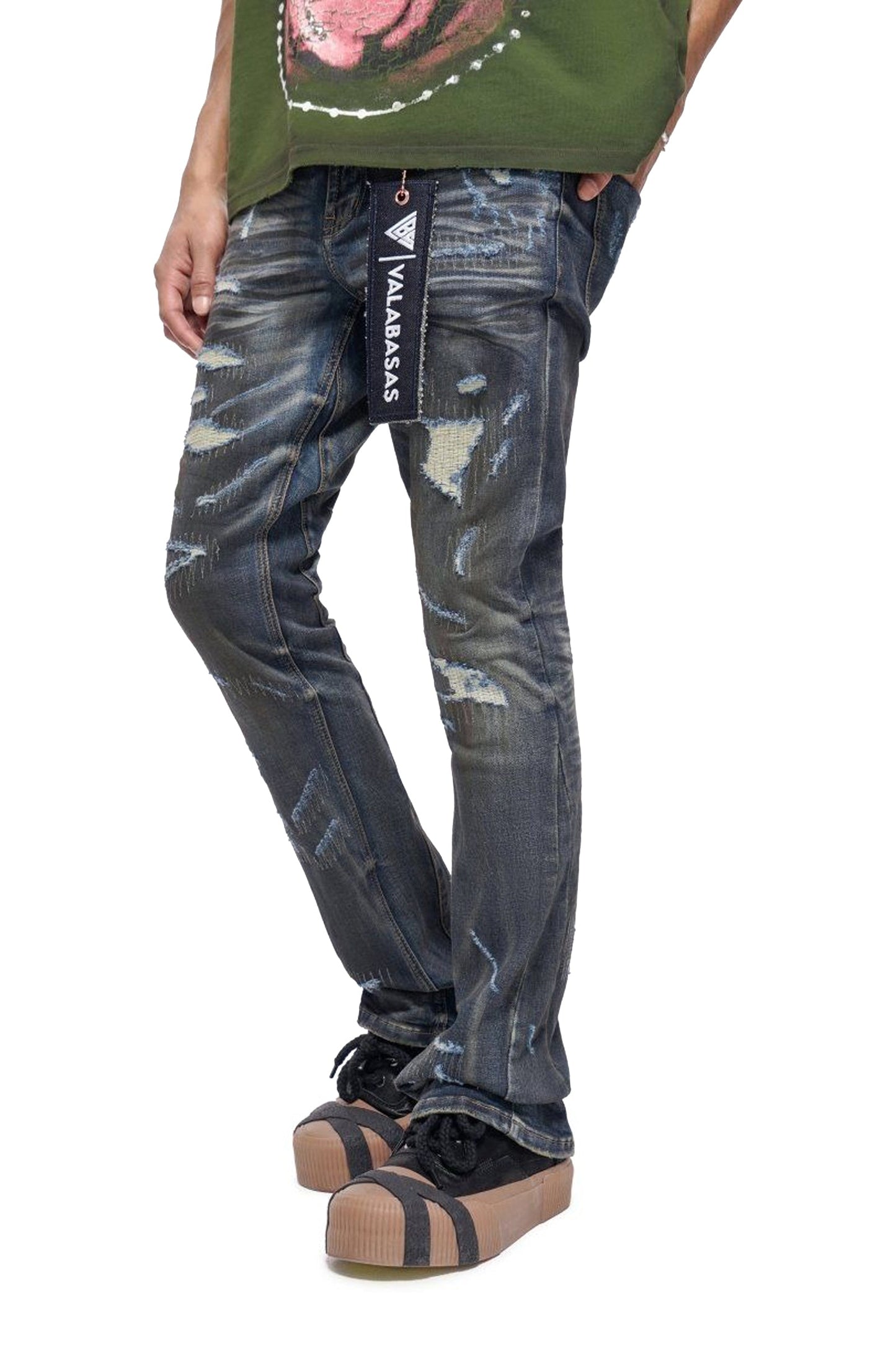 Valabasas Fugitive Stacked Dirty Blue Jeans - Dirty Blue
