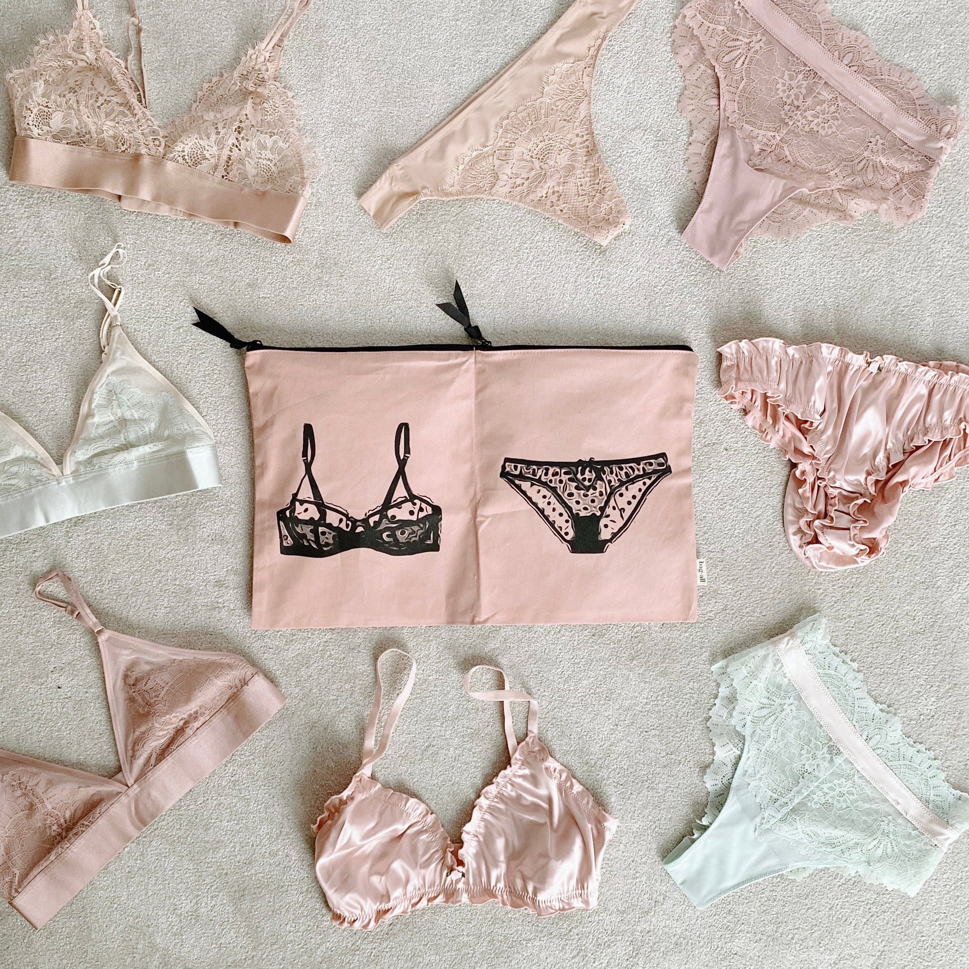 Double Lingerie Packing Pouch, Pink/Blush - Osadia Concept Store