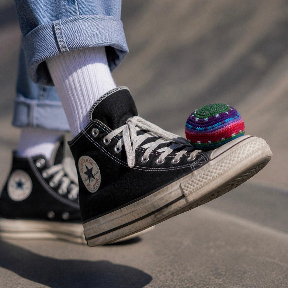 Knit Multicolor Foot Bag Stress Ball Hacky Bag Crochet Sack - Guatemala | Mexico