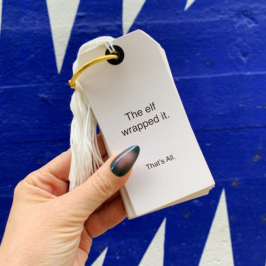 Funny Christmas Gift Tag Book | 24 Hilarious Tags on a Metal Organizing Ring