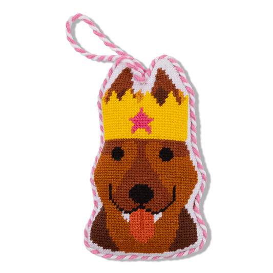 Needlepoint Icon Ornament - German Shepherd