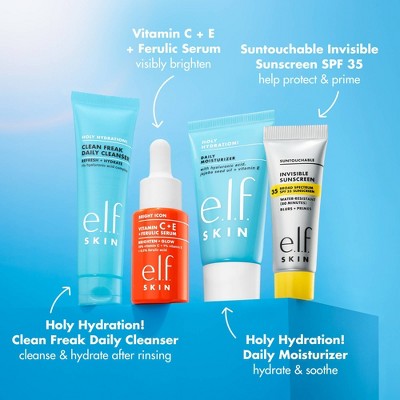 e.l.f. SKIN Wake the e.l.f. Up! Skincare Holiday Gift Kit 4ct - Imperfect Box