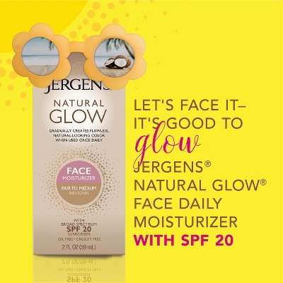 Jergens Glow Moisturizer & Self Tanner SPF 20 2 fl oz Fair to Medium - Missing Box