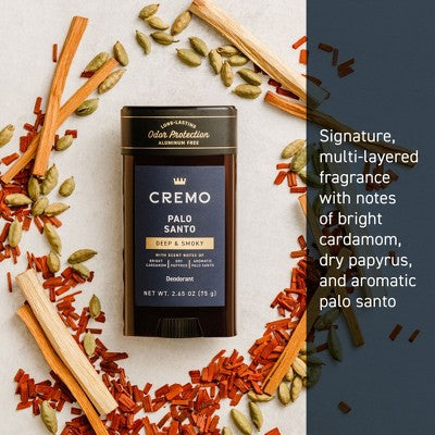 Cremo Solid Deodorant Palo Santo 2.65oz - New