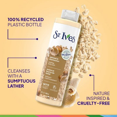 St. Ives Oatmeal & Shea Butter Plant Based Natural Body Wash Soap 22 fl oz - Imperfect Container