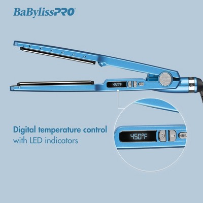 BaBylissPRO Nano Titanium Ionic Straightening Flat Iron Blue - Imperfect Box