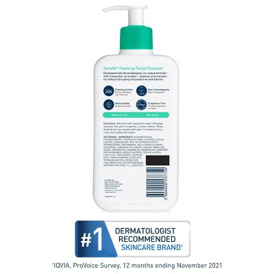 CeraVe Foaming Face Wash with Hyaluronic Acid and Niacinamide 12 fl oz - New