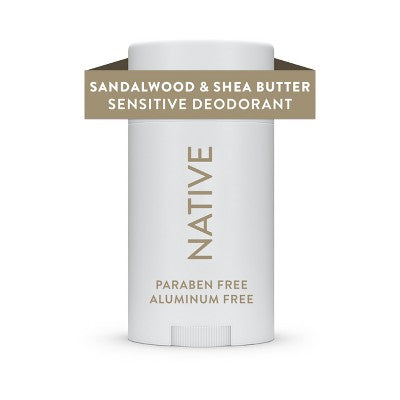 Native Sensitive Solid Deodorant for Men & Women Sandalwood & Shea 2.65oz - New