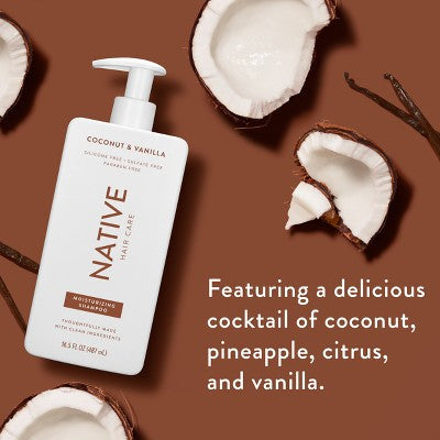 Native Coconut & Vanilla Moisturizing Shampoo 16.5 fl oz - Imperfect Container