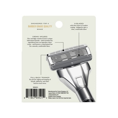 Cremo Barber Grade Razor Refills 4ct - Imperfect Box