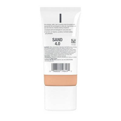 Neutrogena Clear Coverage Flawless Matte Color Correcting Cream, Full-Coverage 4.0 Sand - New