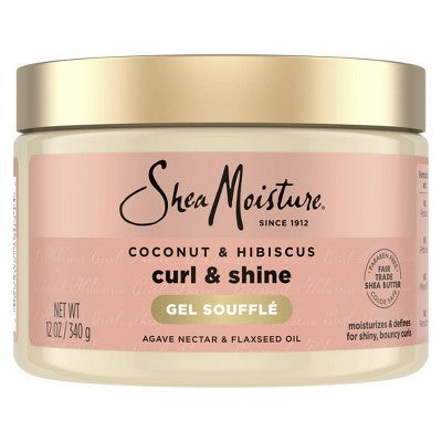 SheaMoisture Coconut and Hibiscus Curling Gel For Thick Curly Hair 12oz - Impefect Container