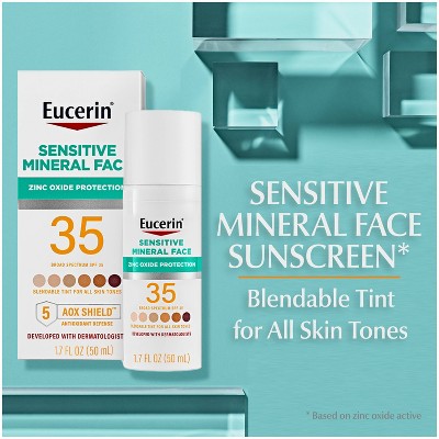 Eucerin Sensitive Tinted Mineral Face Sunscreen SPF 35 1.7 fl oz - Imperfect Box