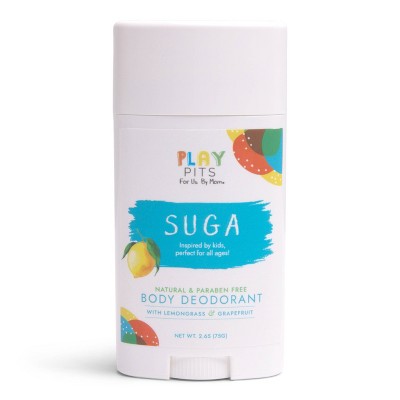 Play Pits Suga Kids Natural Solid Deodorant 2.65oz - New