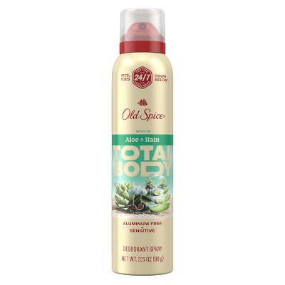 Old Spice Whole Body Deodorant Spray Aloe and Rain 3.5oz - Imperfect Container