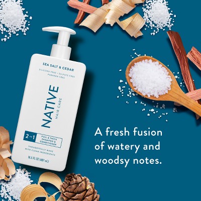 Native Sea Salt & Cedar  2-in-1 Shampoo & Conditioner  16.5 fl oz - New