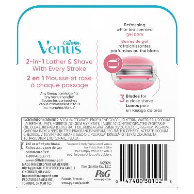 Venus Comfortglide White Tea Women's Razor Blade Refills 4ct - Imperfect Box