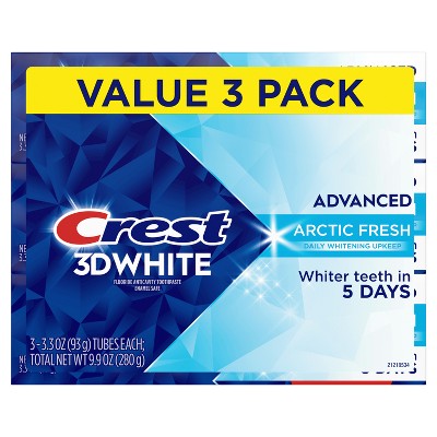 Crest 3D White Advanced Teeth Whitening Toothpaste Arctic Fresh 3.3oz - Missing Box