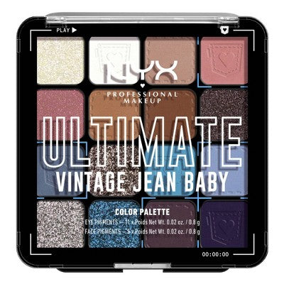 NYX Professional Makeup Ultimate Eyeshadow Palette Vintage Jean Baby 0.32 oz - Imperfect Container