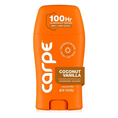Carpe Women's 100HR Sweat & Odor Control Antiperspirant Deodorant Coconut Vanilla 1.76oz - Imperfect Container