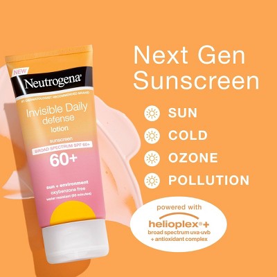 Neutrogena Invisible Daily Defense Sunscreen Lotion SPF 60 3 fl oz - New