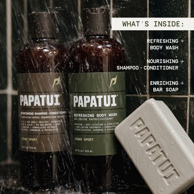 Papatui Men's Shower Pack Cedar Sport 3ct - Imperfect Box