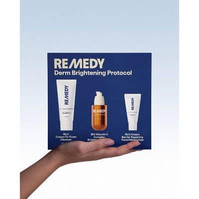 Remedy Skin Brightening 3-Piece Skincare Kit Gentle Cleanser Vitamin C Serum 2.7oz - Missing Box