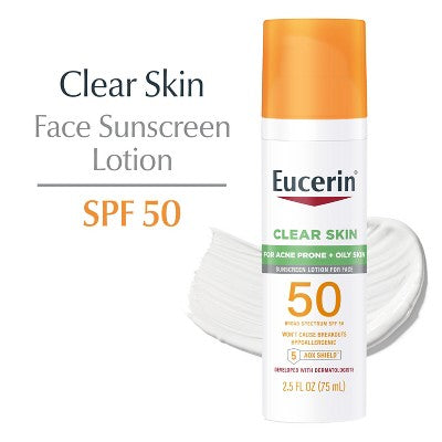 Eucerin Face Clear Skin Sunscreen Lotion SPF 50 2.5 fl oz - Imperfect Box