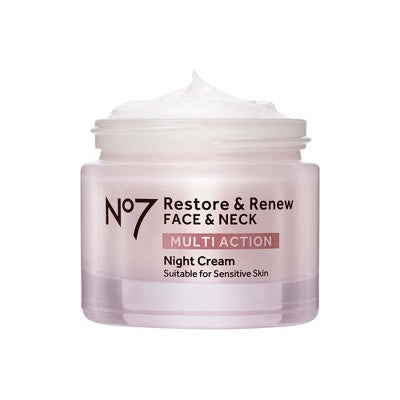 No7 Restore & Renew Multi Action Face & Neck Night Cream 1.69 fl oz - Imperfect Box