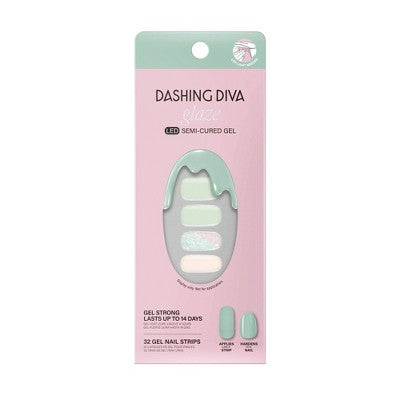 Dashing Diva Glaze Semi-Cured Gel Nail Polish Strips Emerald Marble 32ct - New - Osadia Concept Store