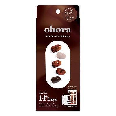 Ohora Gel Nail Art Design Line Coffee Toffee 30ct - New