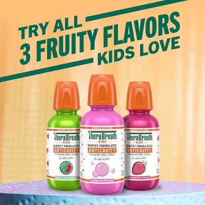 TheraBreath Kids Bubble Gum Mouthwash 10oz - New