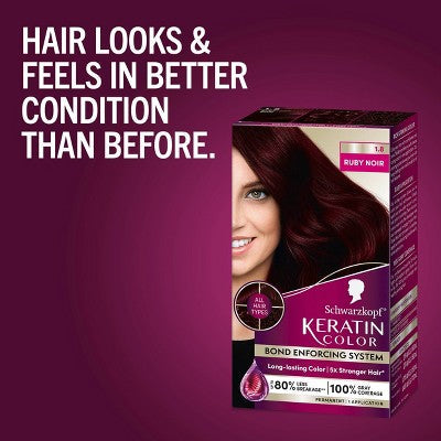 Schwarzkopf Keratin Permanent Hair Color Ruby Noir 2.08 fl oz - Imperfect Box